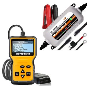 Battery Charger Maintainer Car OBD2 Code Reader Scanner