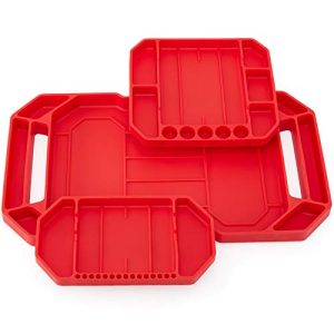 Aocoom 3pcs Large Non-Slip Flexible Tool Tray