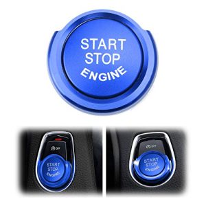 Set of Anodized Blue Aluminum Keyless Engine Push Start Button
