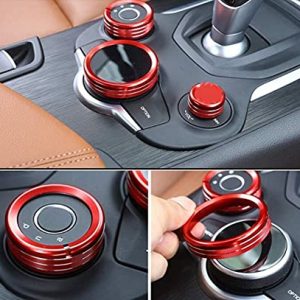 Yuwaton Car Interior Trim Multimedia Knob Decals