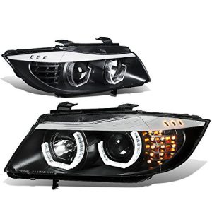 DNA Motoring Black LED 3D Halo Ring DRL Headlights