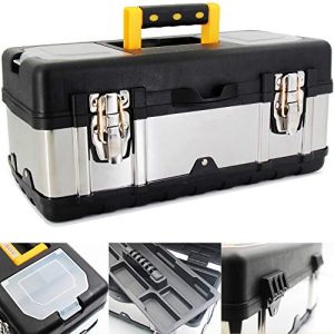 Anyyion 16.5-Inch Tool Box - Portable Lockable Storage